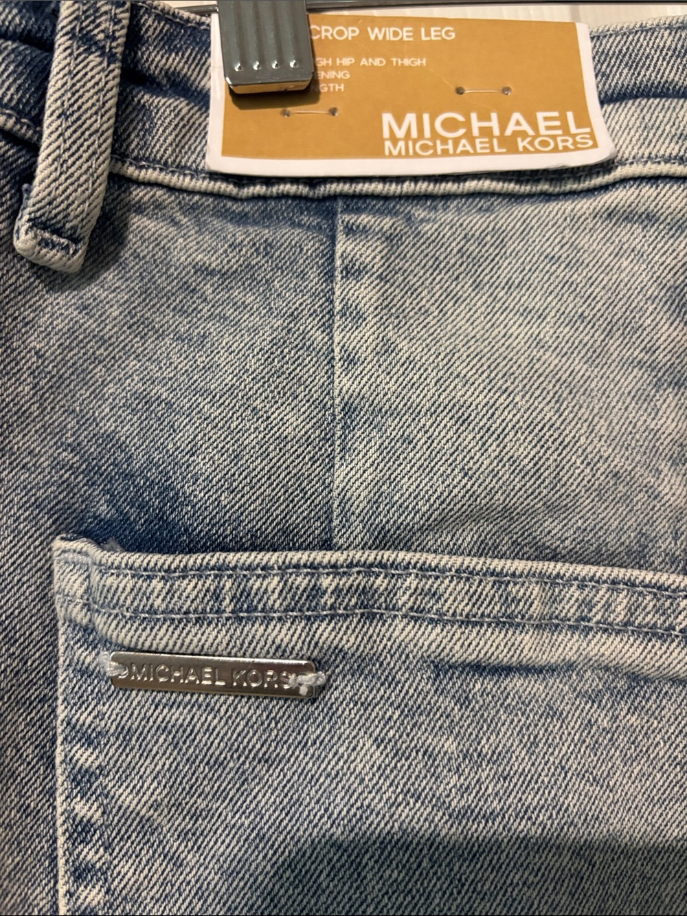 Michael Kors Wide Leg High-Rise Light Wash Women’s Jeans - Picture 7 of 8
